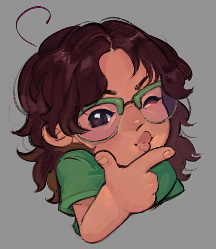 half-body chibi commission of client