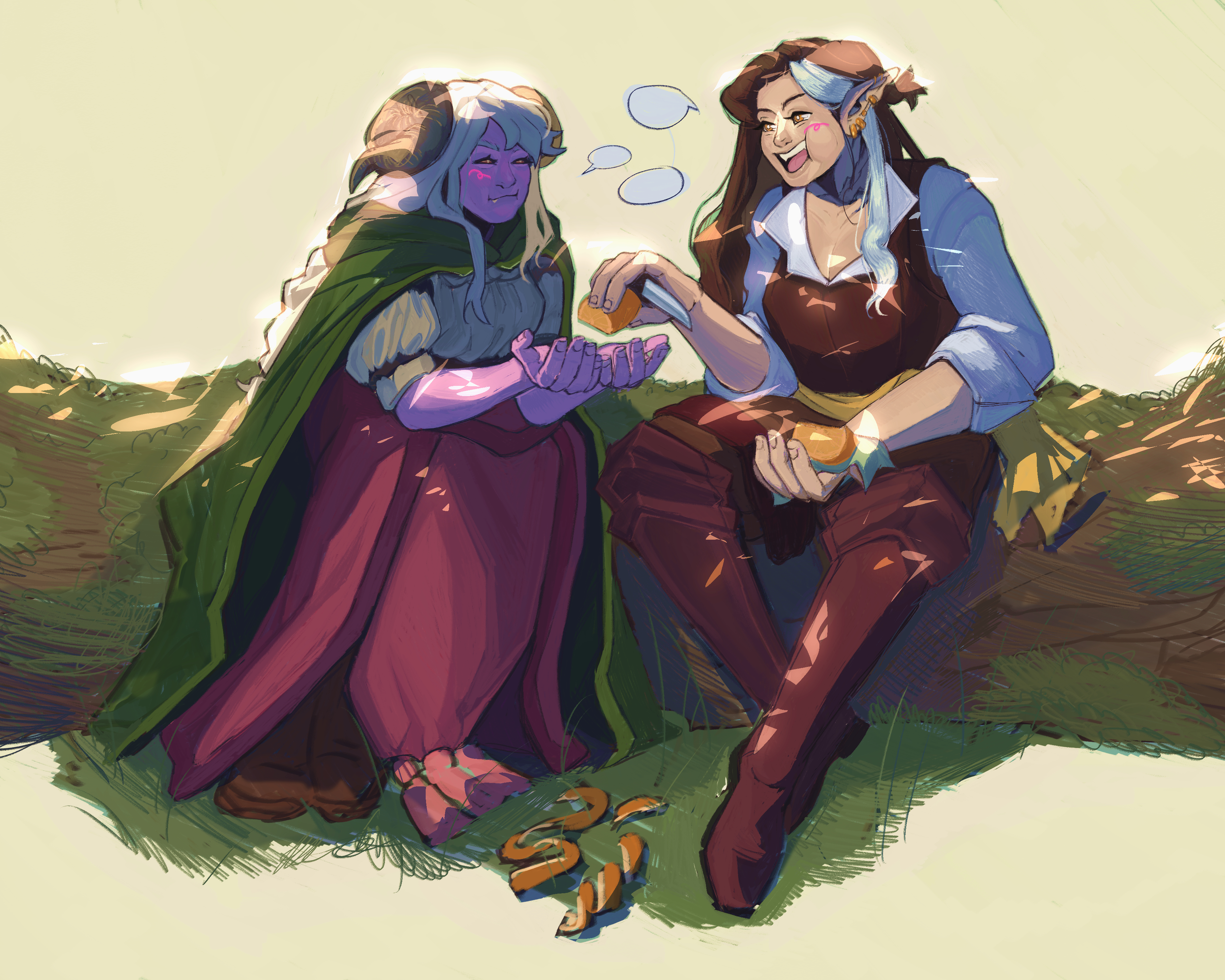 full-body commission of client's DnD OCs