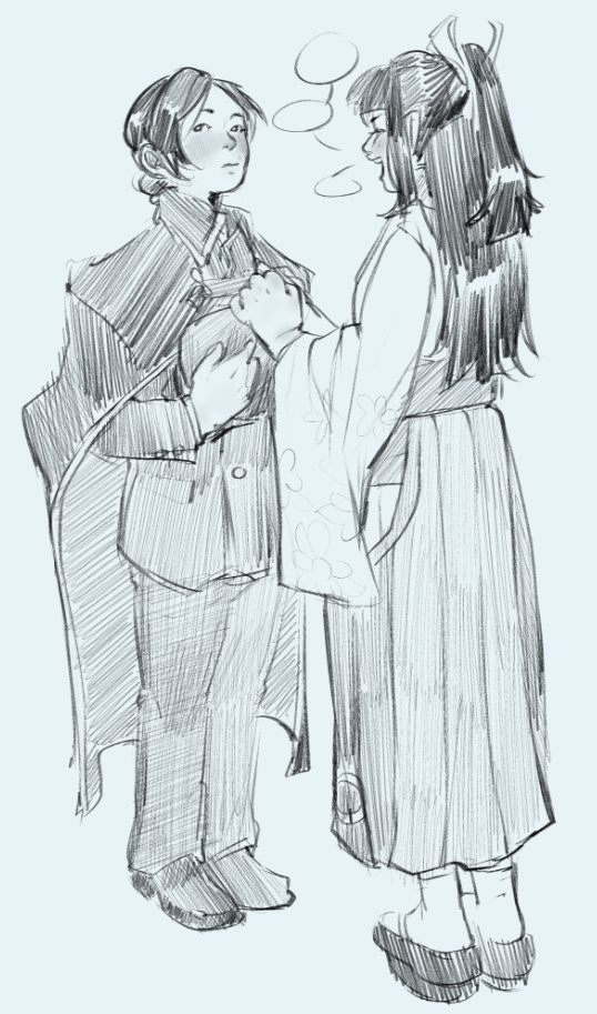 great ace attorney fanart, susato and rei