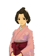 looping gif of susato mikotoba from great ace attorney cheering